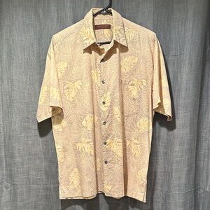 Tori Richard Light Tan Tropical Leaf Shirt